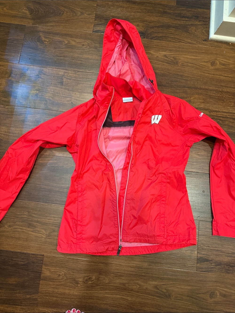 University of Wisconsin Red Hooded Lightweight Utility Jacket